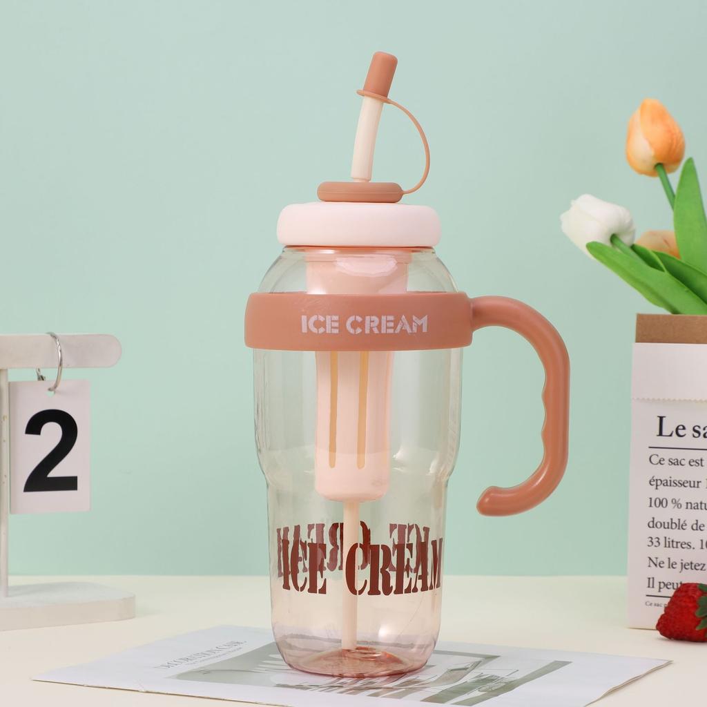 Water bottle Bingba cup large capacity high value girls straw water cup high temperature tea separation plastic cup Bingba straw cup