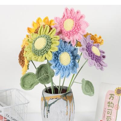 Gehäkelte Sonnenblumen Gestrickter Blumenstrauß Gehäkelte Gewebte Blumen Abschlusslehrergeschenk Heimdekoration