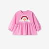 Girls' Sweet Rainbow Long-Sleeve Pullover Sweatshirt and Leggings Two-Piece Set, Baby Pure Cotton T-Shirt Autumn Outfit Trendy 3
