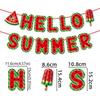 Paper Hello Summer Banner Festival Watermelon Spiral Hanging Flag  Party Favors
