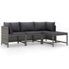 Day and Night - Day and Night Garden Furniture Set 4 Pieces and Gray Synthetic Rattan Cushions