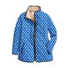 Women's Floral Print Stand Up Collar Pleated Cotton Long Sleeved Button Cotton Jacket