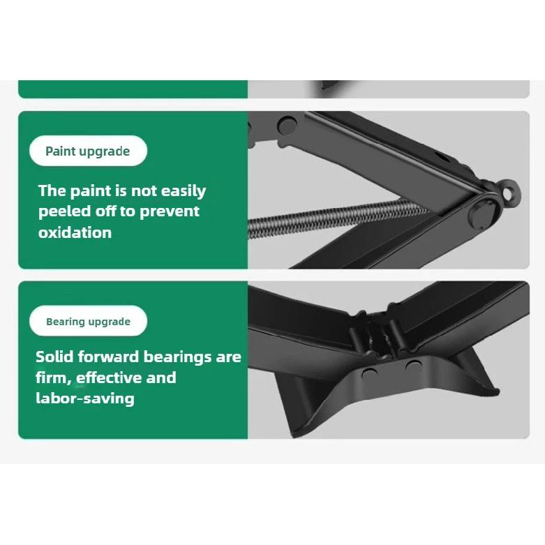 BAOLIAN Car Scissor Jack 3T Auto Emergency Lift Stand Labor-Saving Repair & Tire Replacement Tool and Wrench for SUV Vehicles