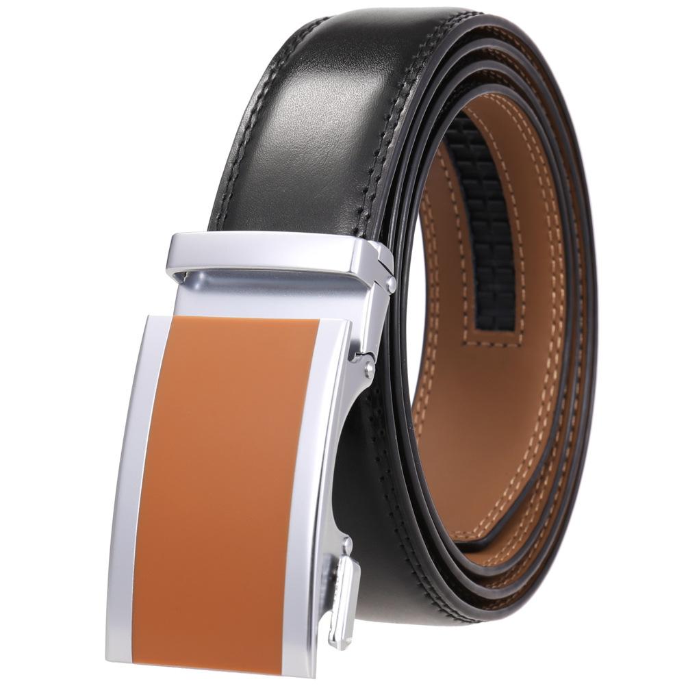 1Pcs Two-Layer Belt, Automatic Buckle Belt, Men'S Casual Belt Ly36-3 3050-1