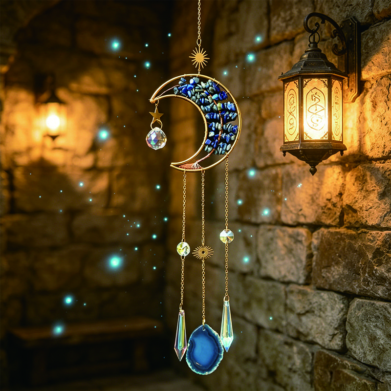 Natürlicher 7-Chakra Lebensbaum Edelstein Heilung Rohe Kristallsteine Wand Fenster Auto Hängendes Ornament für Yoga