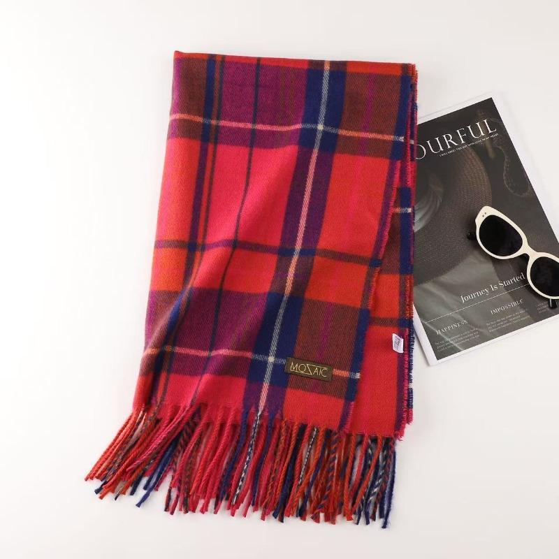 Christmas vibe scarf women's winter new Ankara red scarf long versatile knitted shawl scarf