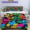 3Pcs Colorful Leaves Pattern Printed Bedding Set, Breathable And Soft,(Includes 1 Duvet Cover And 2 Pillowcases, Quilt Not Included) yy250815203