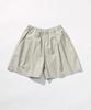 SHINE ON YOU Cotton Blend Double-Pleated Elastic Shorts _ Soft Stone