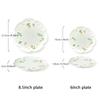 6/8.5inch Flower Ceramic Dinner Plate Kitchen Relief Frosted Plate For Pasta, Bread, Dessert Restaurant Tableware Service Dish