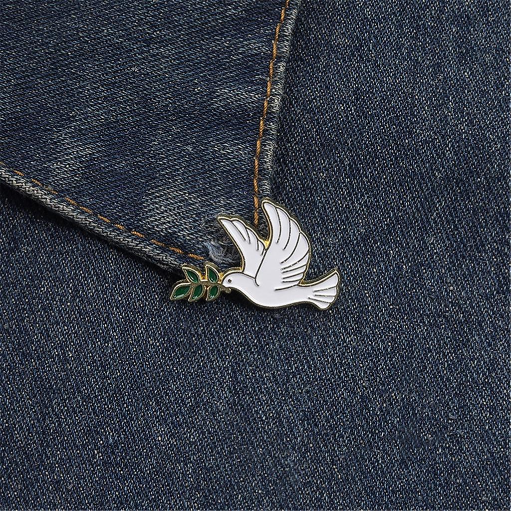 10Pcs Secure Pin Peace And Tree Branch Detail Brooch Stylish Design Badge Pin For Casual Outfits Professional Clothing