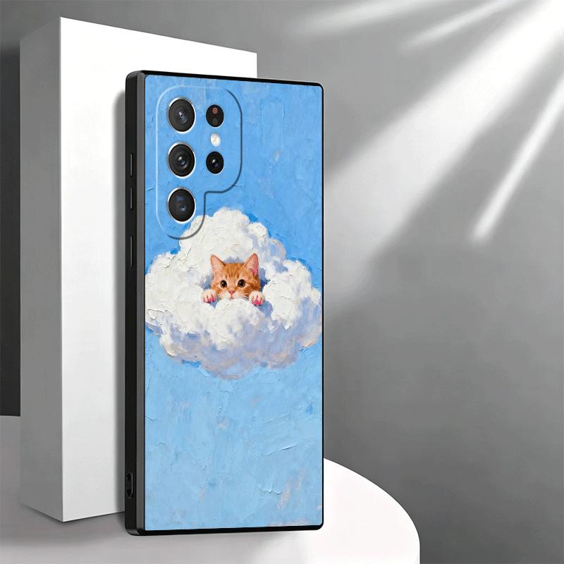Cat Cute Kitten Cartoon Soft Phone Case for Samsung Galaxy S26 S25 Edge S24 Ultra S23 Plus S22 S21 FE S20 Black Cover Back Shell