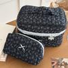Quilting Cotton Floral Cosmetic Pouch Tote Ins Style Zipper Makeup Bag Large Capacity Quilting Skincare Clutch Toiletries