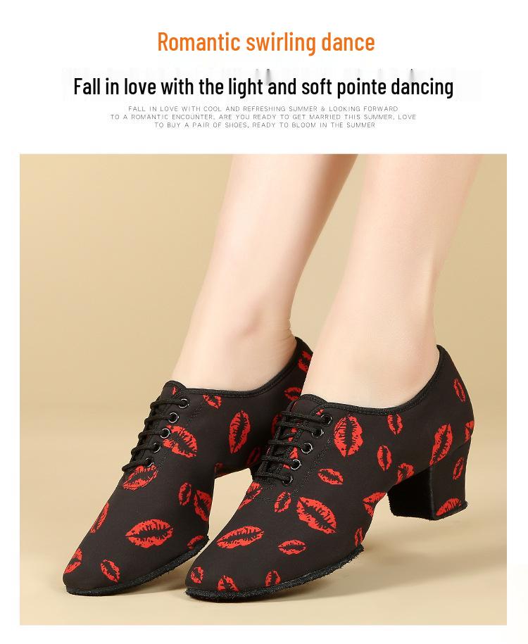 Dance of Glory Women's Medium Heel Latin Ballroom Shoes