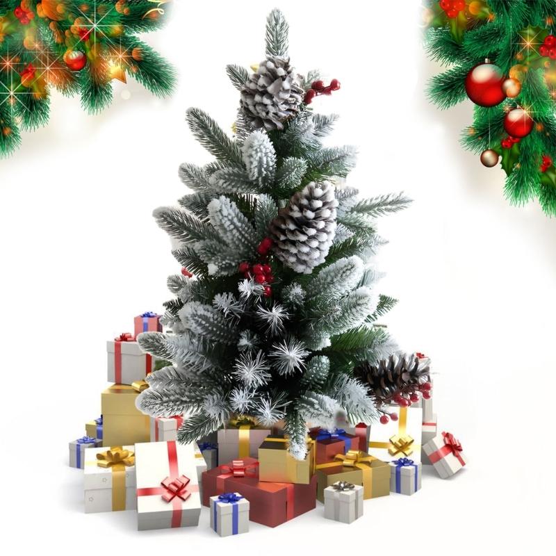 Artificial Christmas Tree with Pinecone Tabletop Accessories Festives Home Desktop Decoration Christmas Ornament
