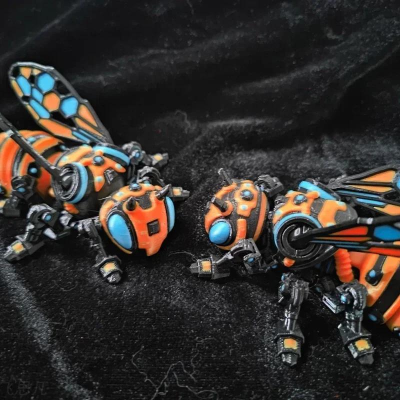 New Mechanical Bee 3D Printed Multi-joint Home Desk Desk Door Room Storage Accessories For Kids Toy Gift# Color: 3