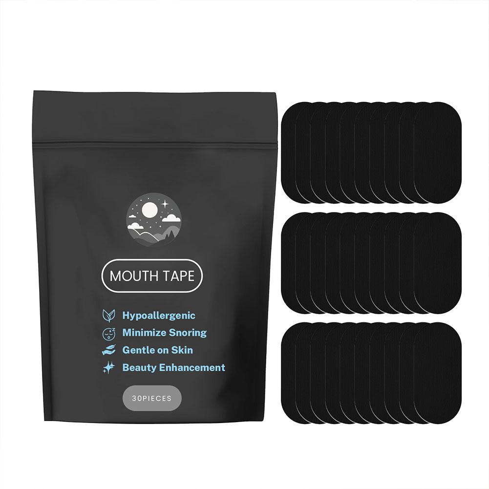 

New 30Pcs Mouth Tape Anti Snoring Sleep Tapes Anti-Snoring Nasal Breathing Patch Mouth Strips S I7D6 black-30pcs