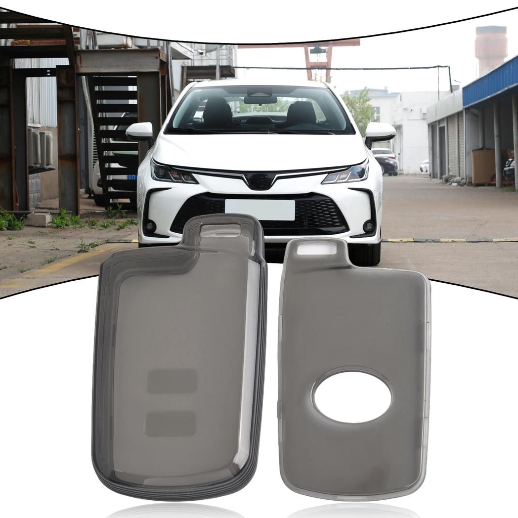 For Toyota- For Corolla- Car Key Fob Cover Case Holder Protector Transparent Black Car Key Fob Cover Case Direct Replacement