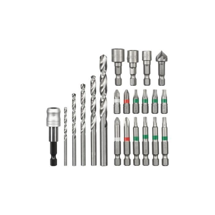 Coffret d'accessoires - EINHELL - 22 accessoires - Embout hexagonal 1/4" - Compatible avec perceuses