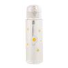 600ml Cute Daisy Clear Plastic Water Bottle Portable Sports Tumbler Outdoor Water Drinking Bottle With Carrying Strap