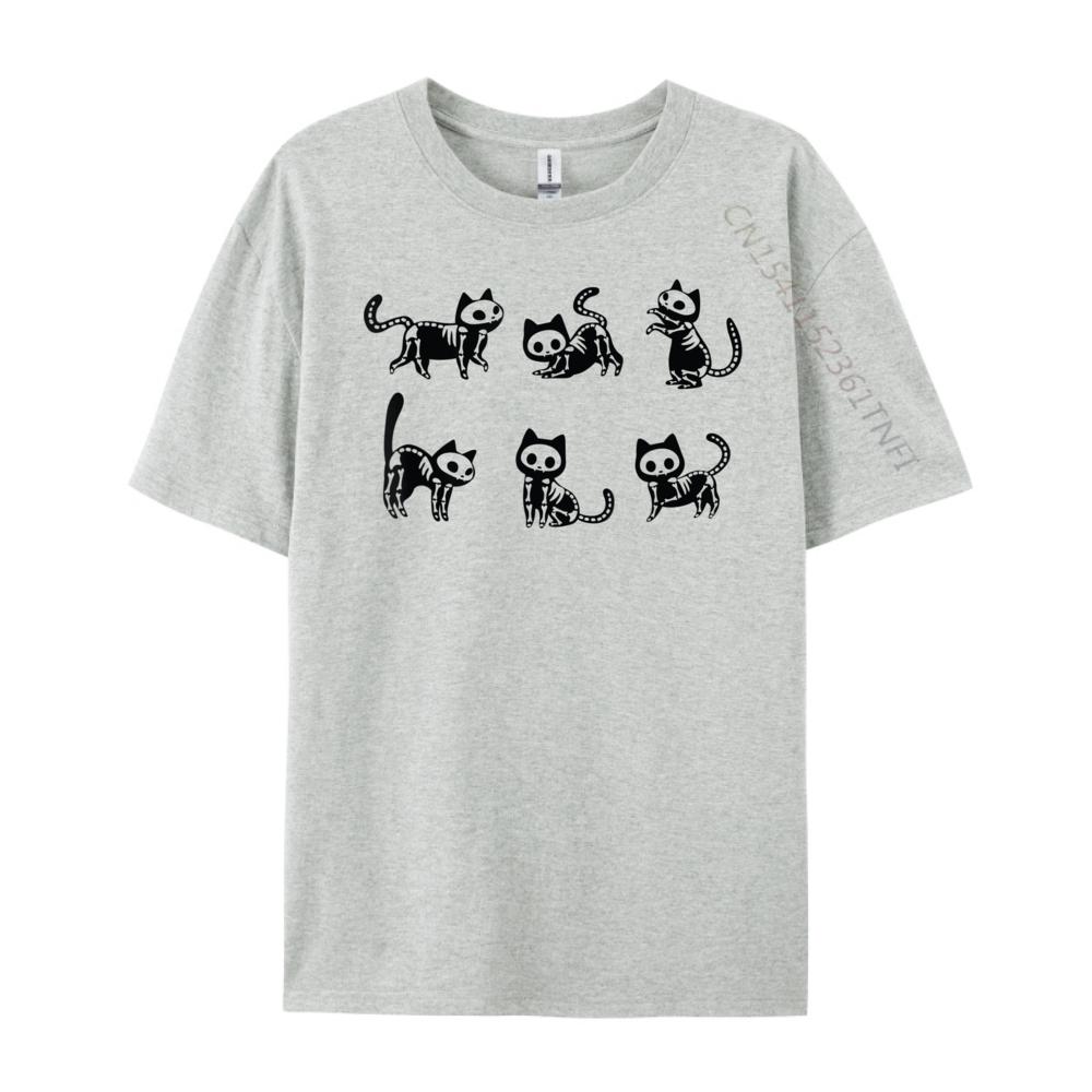 Cat Skeleton Grey Shirt Graphic Tee Camiseta T Shirt for Men National Flag Day Shirts Graphic Tee Cotton Tshirt Men Tops  Tees
