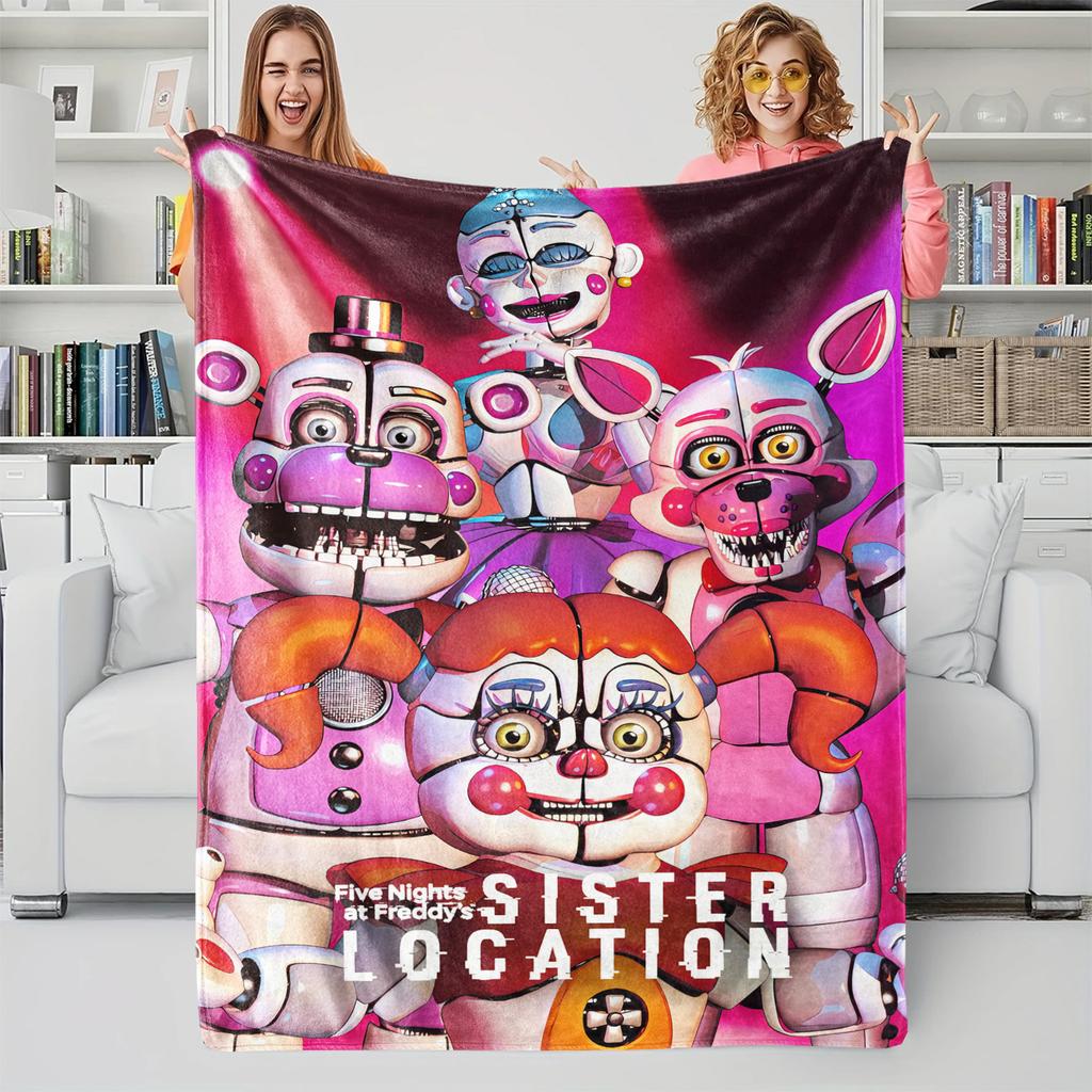 FNAF Purple Haze Flannel Blanket Soft Warm Skin-Friendly Nap Throw For Office Home Sofa Bed Cover Travel Camping Trendy Gamers