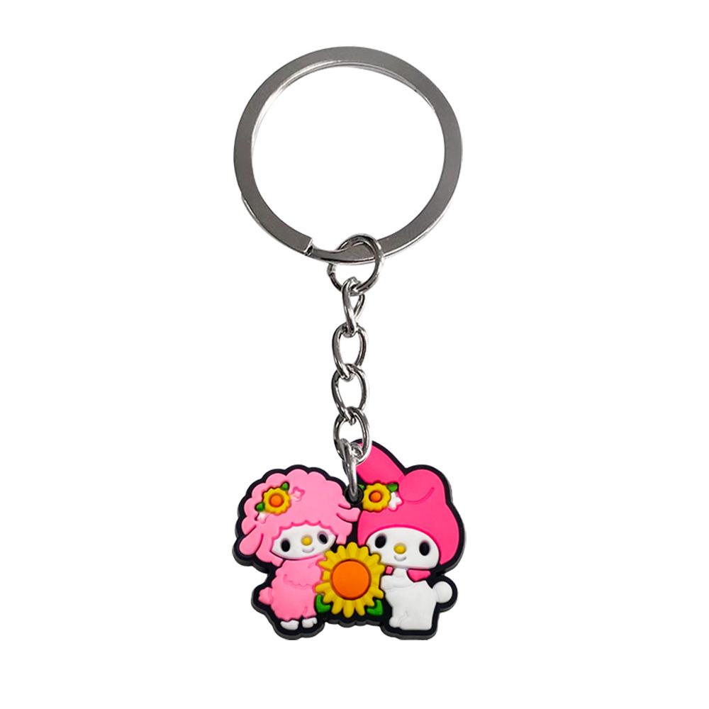 Набор брелоков Sanrio из ПВХ: 10 мягких резиновых брелоков-аксессуаров, идеально подходят для самостоятельного украшения рюкзака.