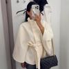 Slimming Lace Up Solid Color Jacket Women European Style