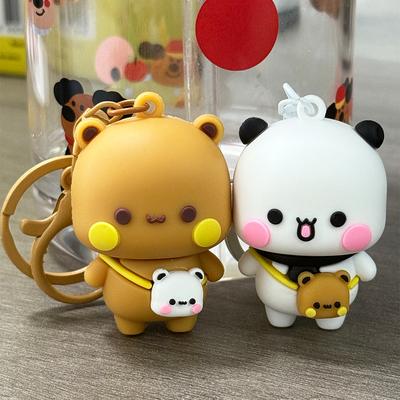 Auf Lager Panda Bubu Und Yier Anhängerpuppen Kawaii Spielzeug Niedlicher Cartoon Panda Bär Puppe Schlüsselanhänger Rucksackanhänger Geschenk für Paare