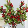 24 Fruit Artificial Pomegranate Branches Plastic Handmade Foam Fruits Branches Elegant Realistic Simulation Pomegranate Fruit