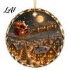 Decorative Winter Landscape Figurine Christmas Scene Acrylic Ornament for Holiday Tree Decor Hanging Decor Keepsake Party And Seasonal Home