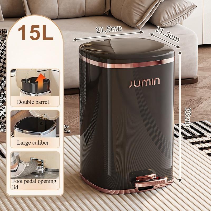 Pedal Trash Can Bathroom Litter Bins Kitchen Luxury Food Waste Disposal Bin Living Room Large Storage Garbage Can Accessories