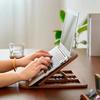 1pcs Wooden Adjustable Laptop Stand Multi-Purpose Home Office Desktop Reading Shelf Ergonomic Laptop Riser for Desk Organization