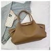Korean version of popular pleated tote bag women's 2025 new large-capacity simple casual high-end shoulder handbag