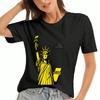 Statue Of Liberty Wounisex Cotton T Shirt, Premium Cotton Graphic, Durable, Casual Fashion. Pop Art Liberty Lady Design, Soft And Breathable Fabric, P