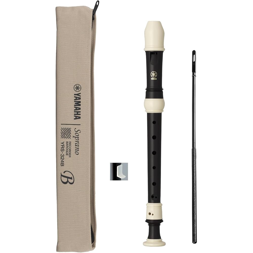 Yamaha YAMAHA Soprano Recorder Baroque YRS-324B Ebony Style Finger Cleaning Stick Recorder Cream ...