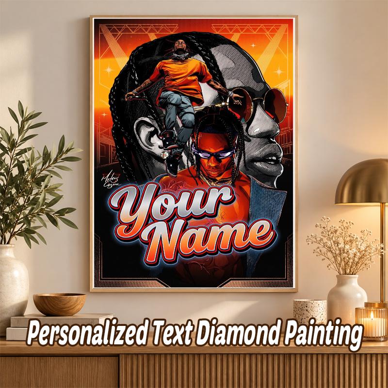 Travis Scott Custom Name Text 5D Diamond Painting Kit DIY Full Drill Diamond Art Decoration