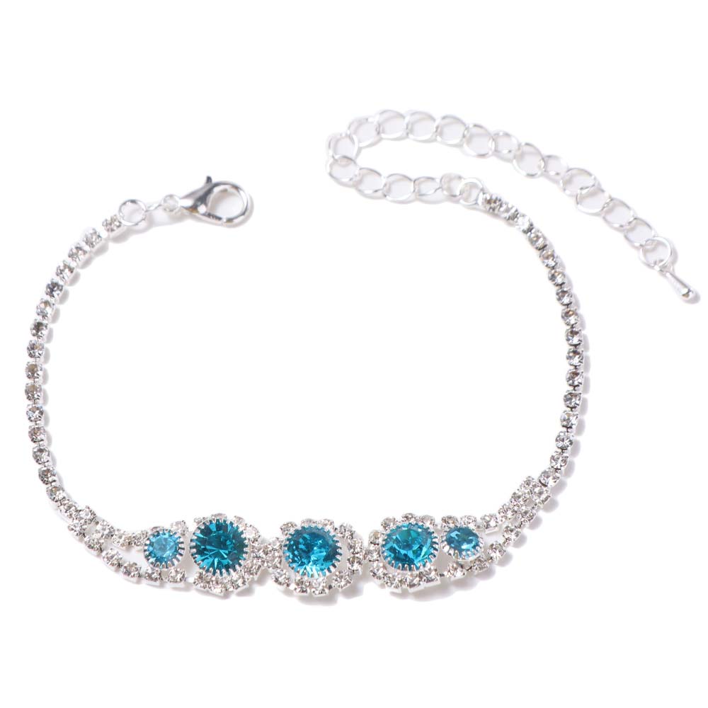 Bracelet Rhinestone Jewelry Set Crystal Necklace Wedding Party Earrings  Women