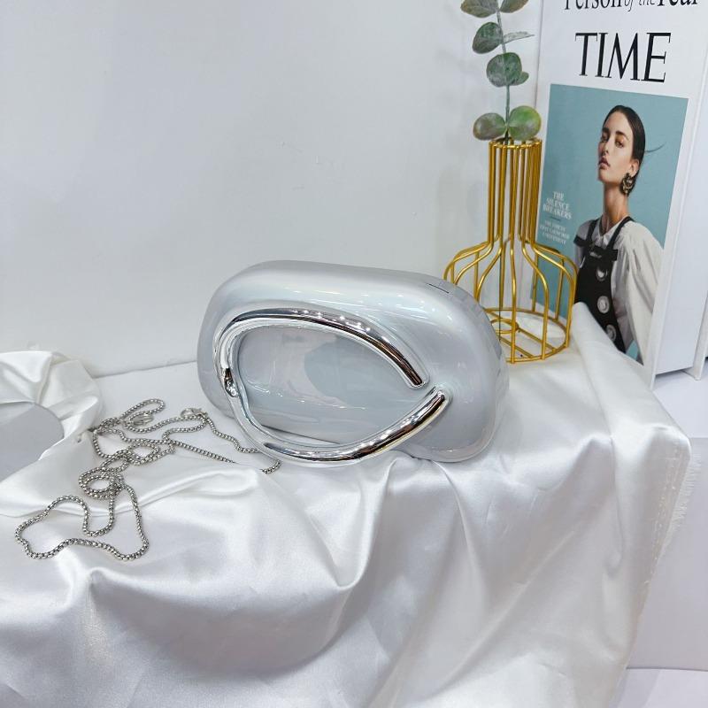 Trendy Classic Round Box Clutch Bag Dinner Bag Acrylic Bag Retro Metal Handle Shoulder Crossbody