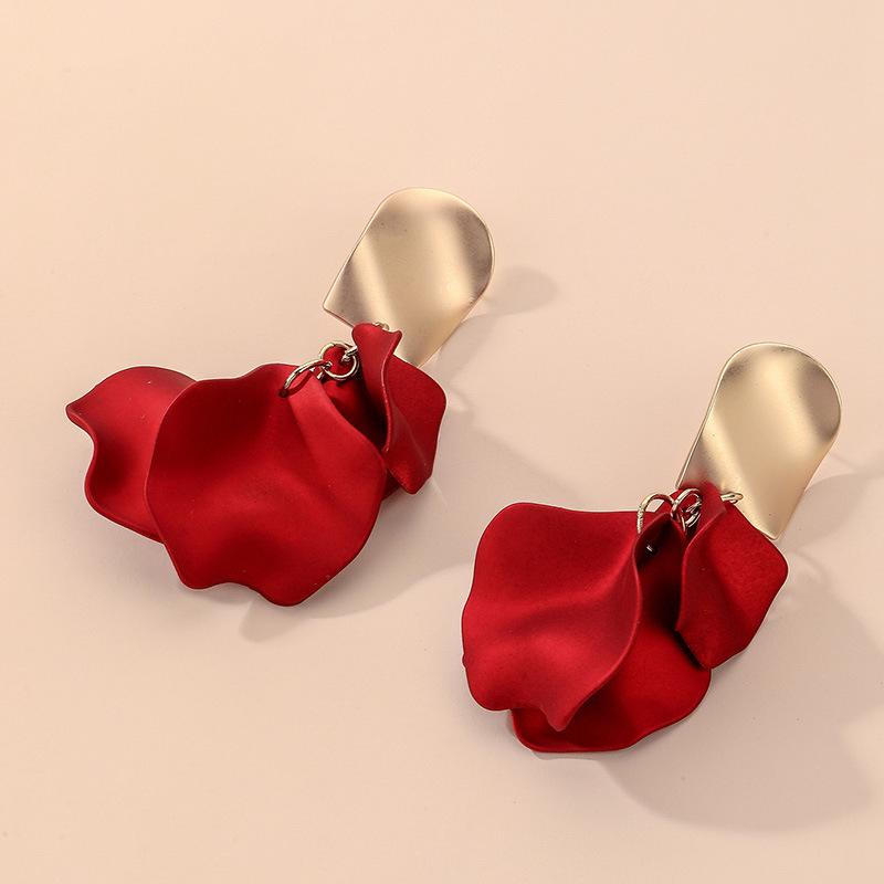 Серьги-гвоздики с цветком розы стальные простые серьги в стиле инстаграм