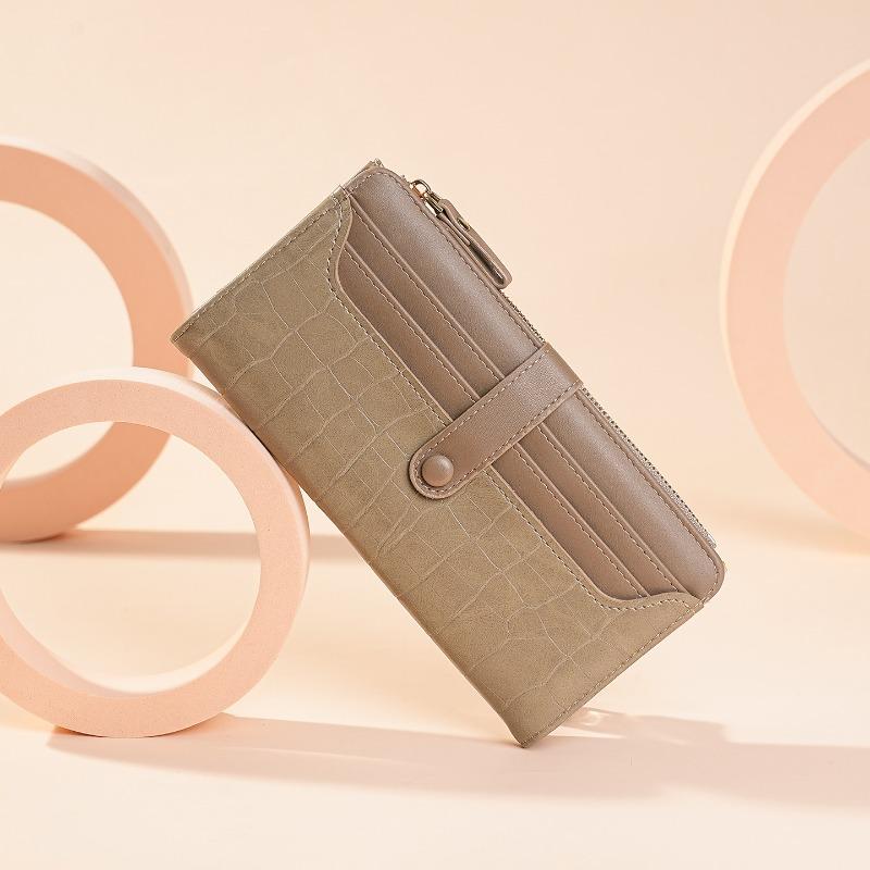Women’s Crocodile Embossed PU Leather Long Wallet Large Capacity Zipper Clutch Purse Multi Card Holder Coin Pocket Organizer