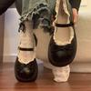 French Round Head JK Platform Lace Small Leather Shoes Women's Skirt Mary Jane Single Shoes Women's Spring New