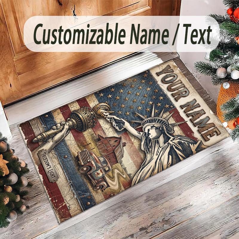 Truck Theme Crystal Velvet Rug Personalized Custom Name Text Soft Floor Mat Home Decor