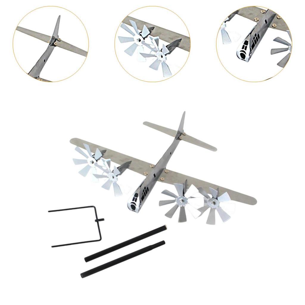 Wind Spinner Metal Creative Housewarming Gift Sturdy Airplane Wind Sculpture Ornament for Courtyard Outside Garden Yard Patio