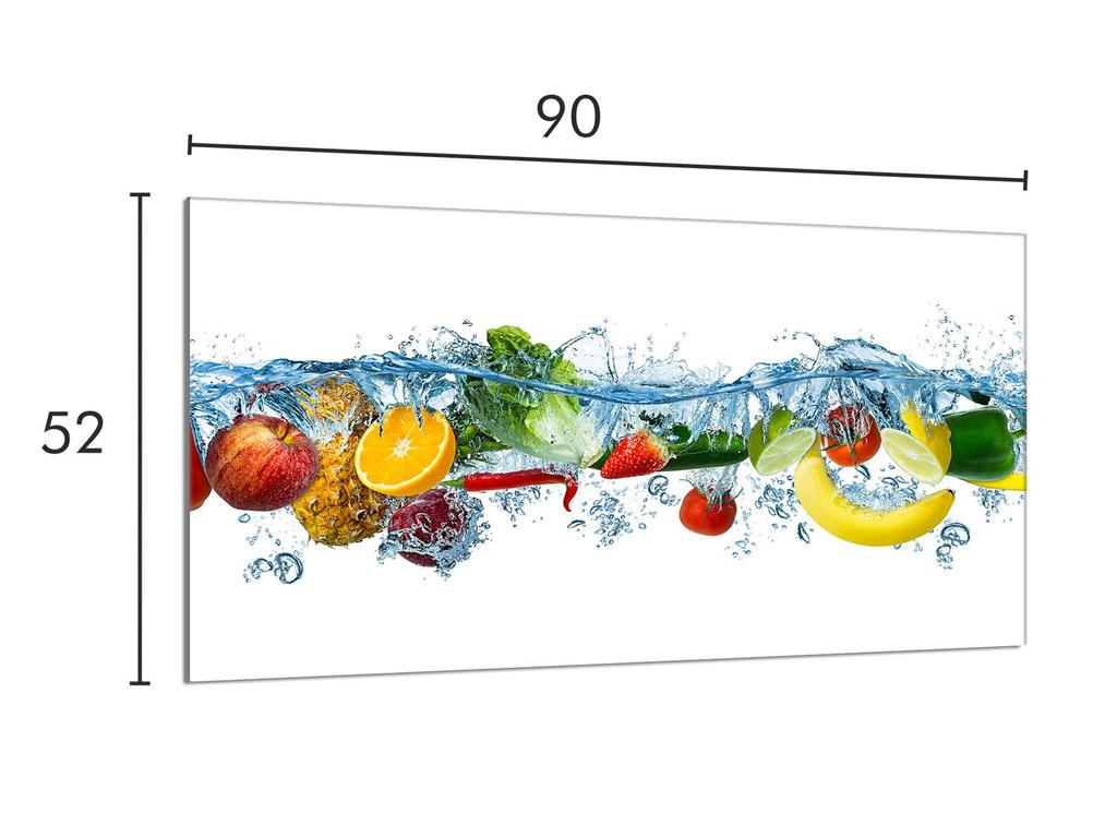 Szklana płyta ochronna na kuchenkę 90x52 Owoce