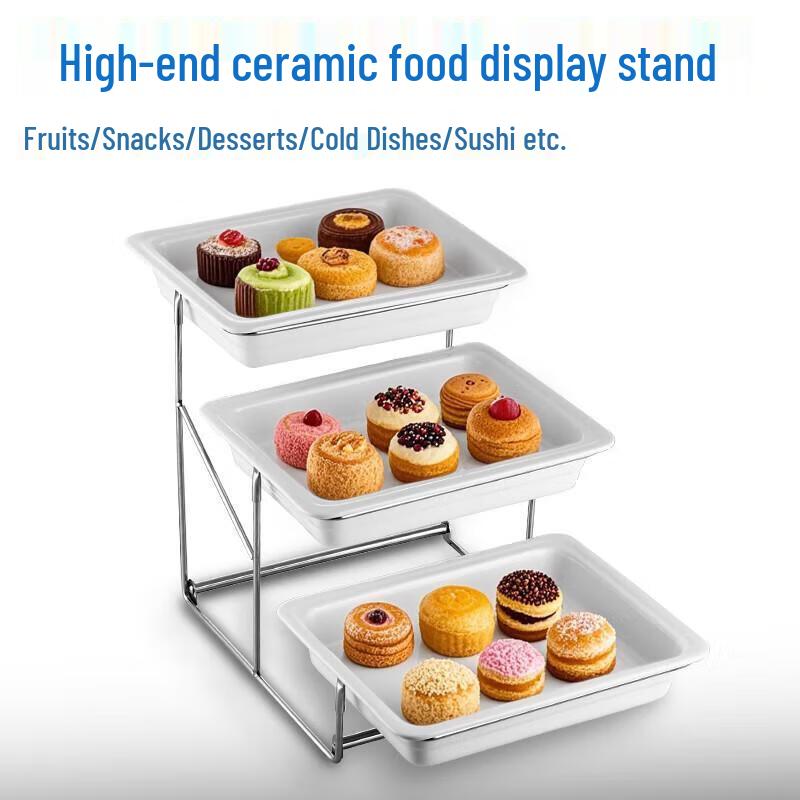 Miling Multi-layer Ceramic Food Display Stand