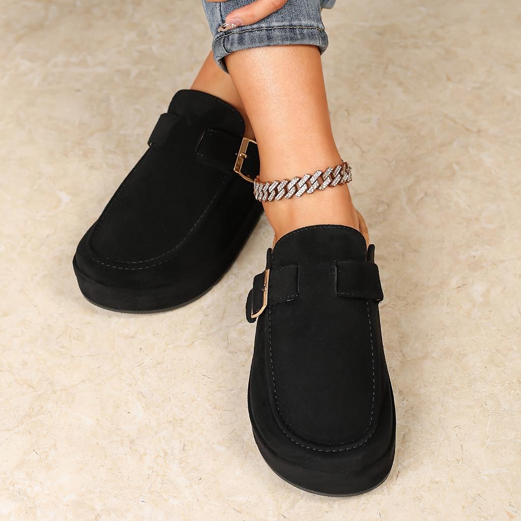 Summer Vacation Style Thick Soled Retro Closed Toe Slippers with Arch Support for Indoor and Outdoor Beach Leisure Walking, Suitable for Daily Wear