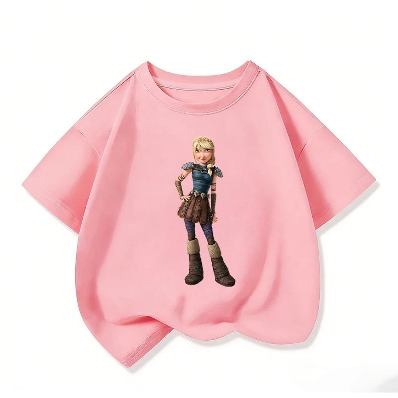 Relaxed Fit Children Short Sleeve T Shirt Kawaii Round Neck Lovely How To Train Your Dragon Graphic Street Style 3 To 14