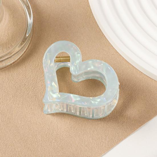 Hair Claw Anti-slip Teeth Hollow Heart Design Hair Clip Medium Size Back Head Shark Hair Claw Strong Grip Hair Accessory