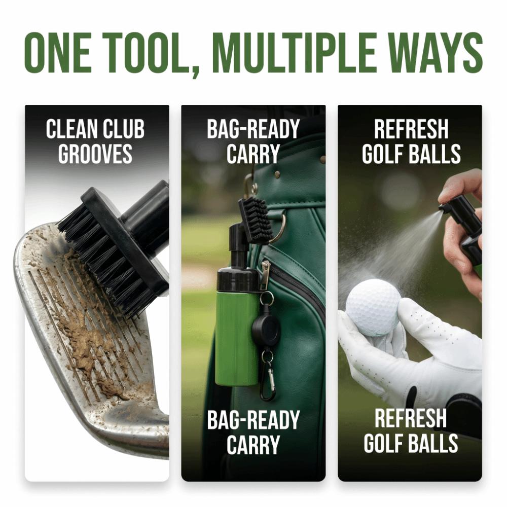 Press-Type Club Cleaning Brush Water Spray Club Washer Portable Golf Brush  Club Head Grooves