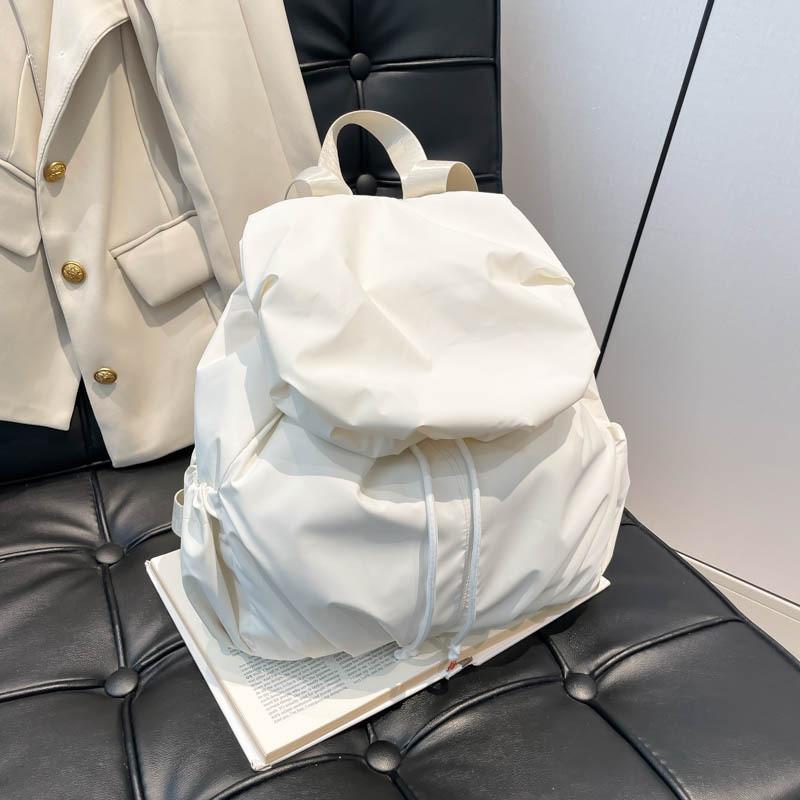 Solid Color Nylon Large Capacity Backpack For Women Travel And Daily Use